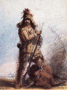 Miller, Alfred Jacob Louis-Rocky Mountain Trapper France oil painting artist